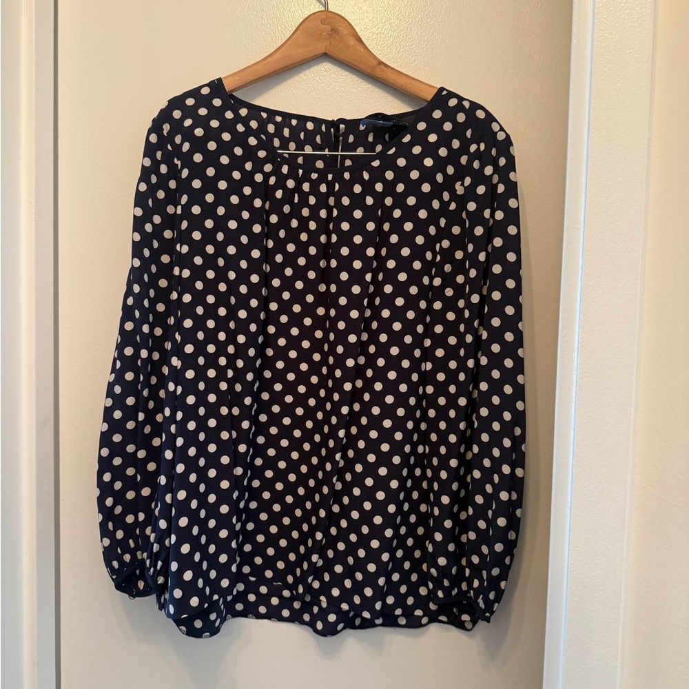 Polka Dot Women's Top - Navy and White